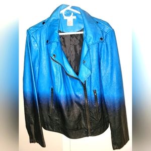 Blue and black K. Jordan leather Jacket